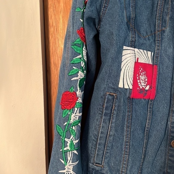 Brooklyn Cloth Blue Denim Jacket Embroidered Large - Picture 2 of 12